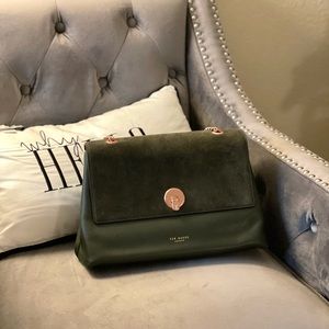Ted Baker Suede Circle Lock Shoulder Bag NWT